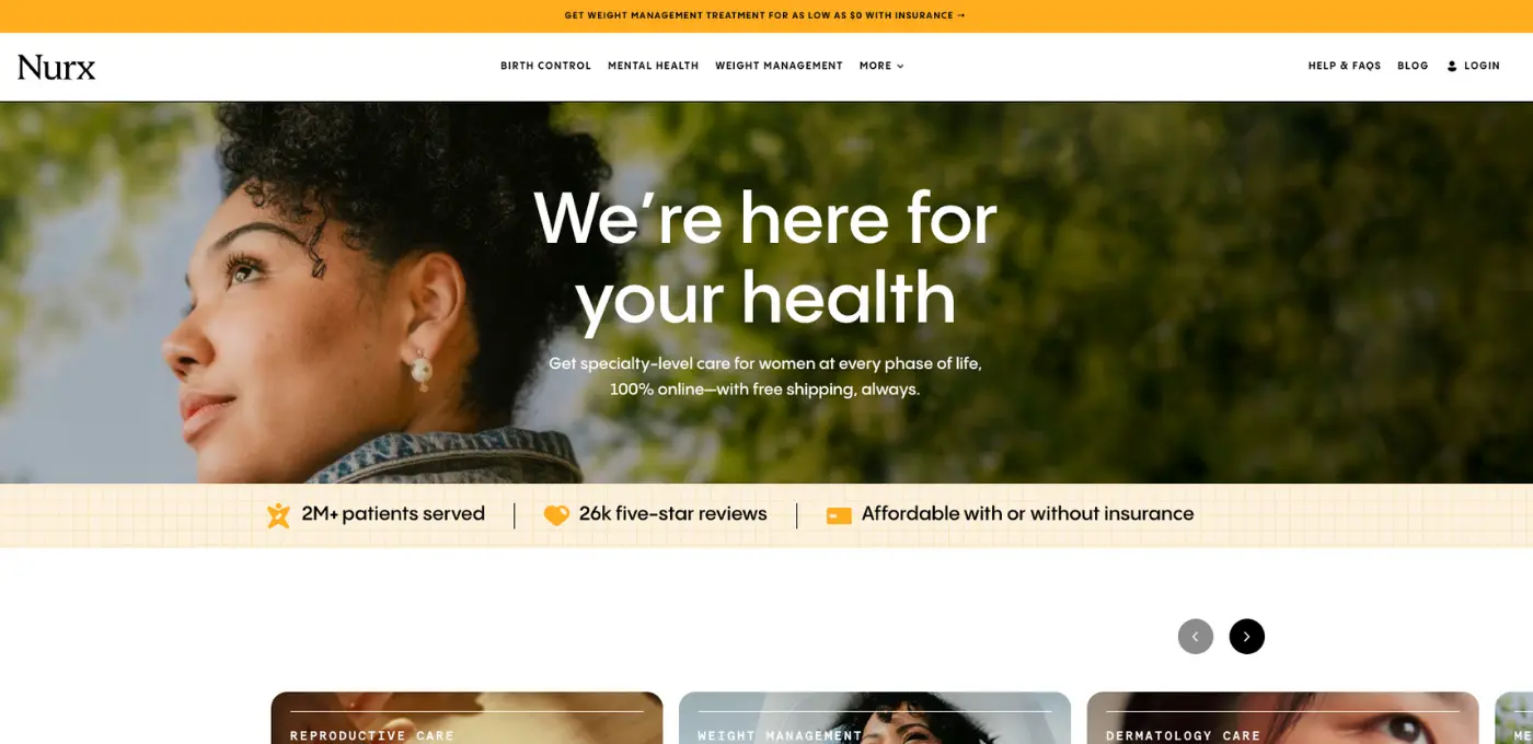 Nurx telehealth platform
