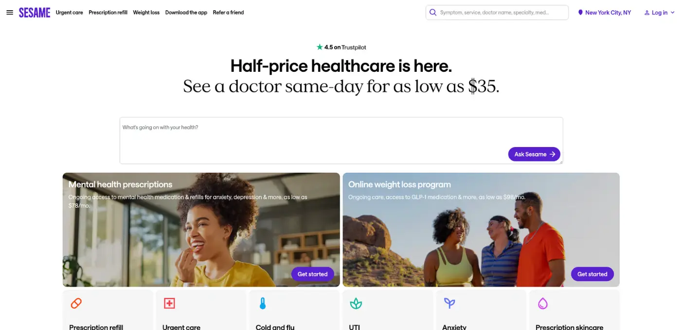 Sesame Care telehealth platform